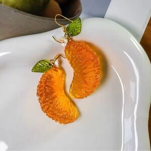 Orange sliced earrings fruit jewelry  earrings
